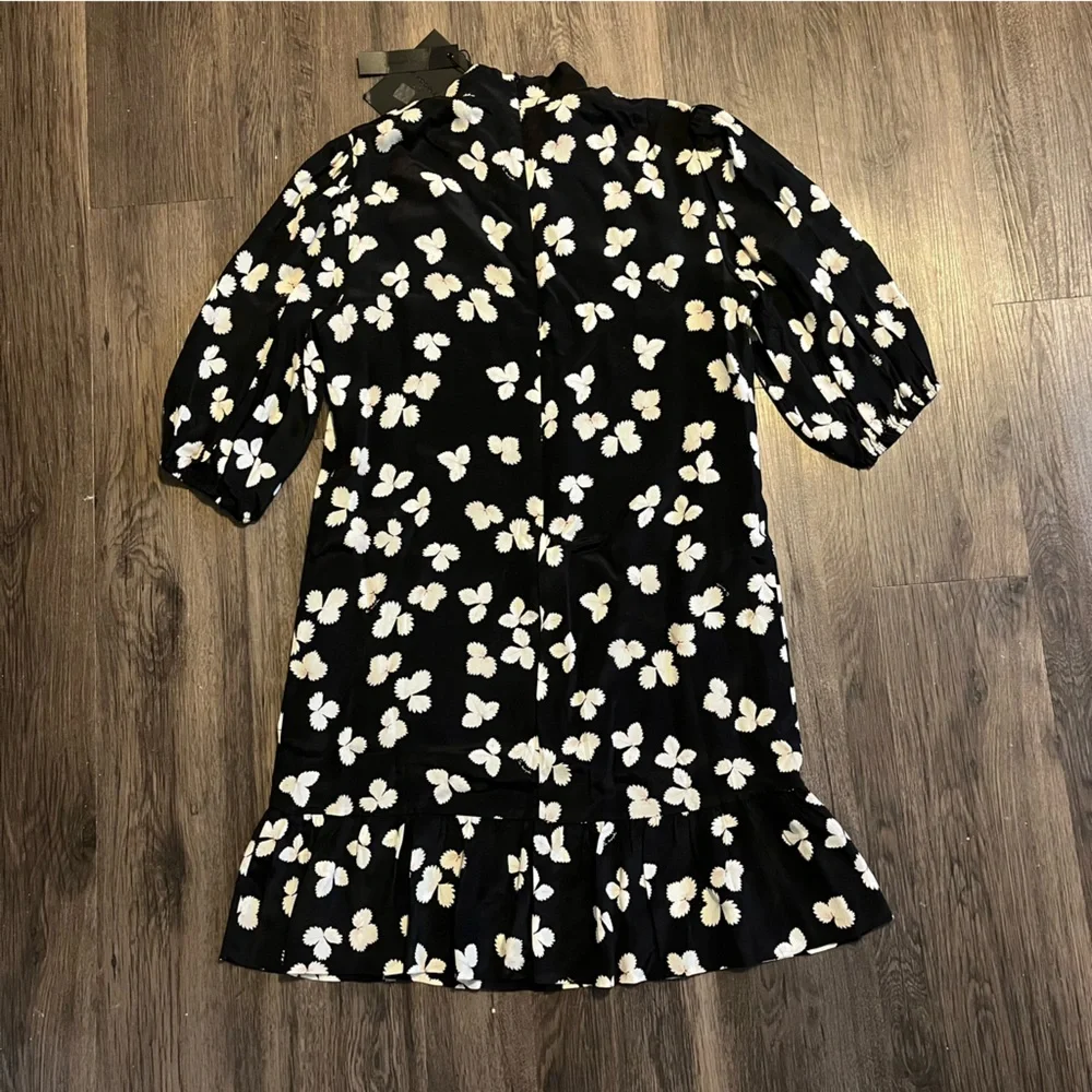 The Kooples Black and White Patterned Mini Dress - Picture 2 of 5